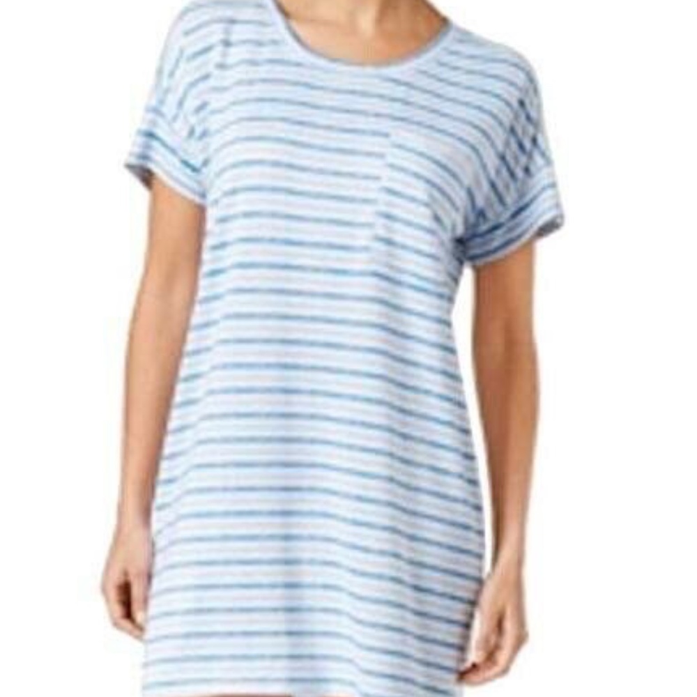 Ande Sleep Shirt Space Dye Blue Striped size Small